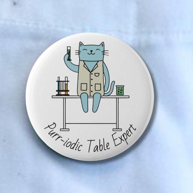Cat scientist, Chemistry cats, science buffs 6 Cm Round Badge (Creator Uploaded)