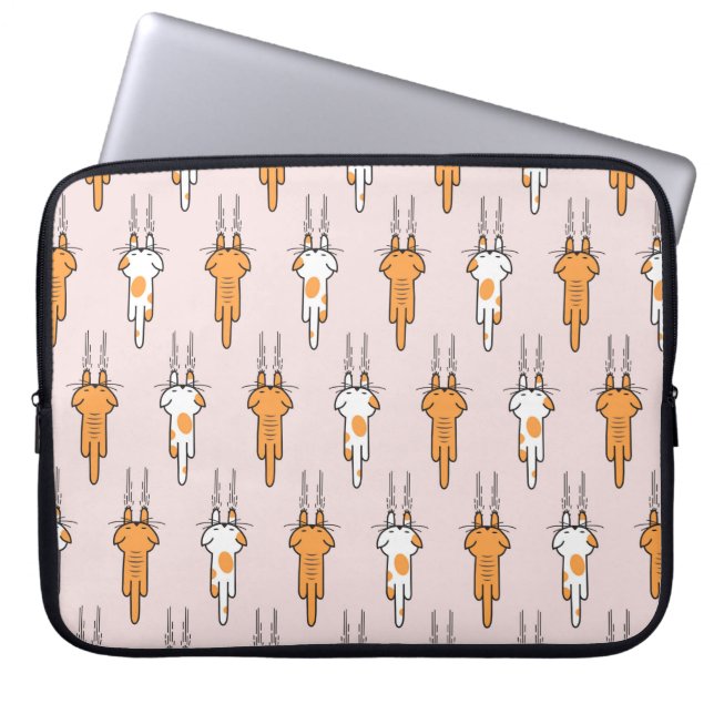 Cat scratch seamless pattern laptop sleeve (Front)