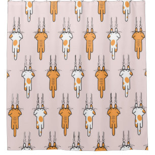 Cat scratch seamless pattern shower curtain