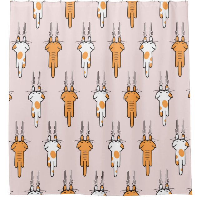 Cat scratch seamless pattern shower curtain (Front)