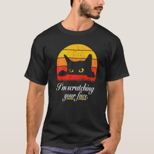 Cat Scratching Vintage Eighties Style Kitty Retro T-Shirt