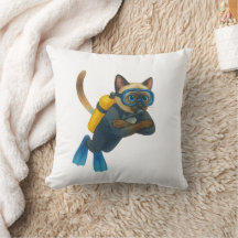 Cat scuba divers dive in the sea