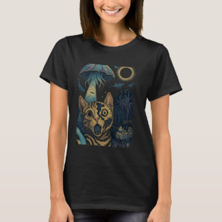 Cat Selfie Fractured Face Jellyfish UFO Astronaut  T-Shirt