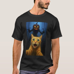Cat Selfie Halloween Pumpkin Samhain Funny Kitty H T-Shirt