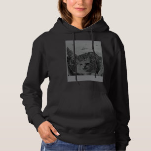 Cat Selfie Meme UFO Sighting Alien Conspiracy Sci Hoodie