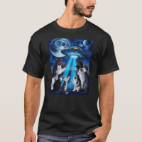 Cat Selfie UFO Alien Humor Fun Top for Men and Wom