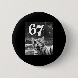 Cat Selfie With 67 Meme Funny Cats Graphic For Men 6 Cm Round Badge