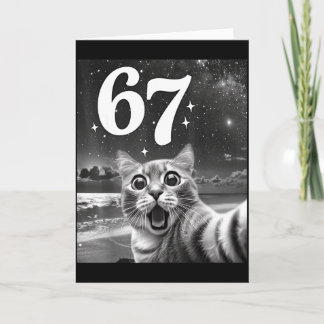 Cat Selfie With 67 Meme Funny Cats Graphic For Men Card