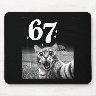 Cat Selfie With 67 Meme Funny Cats Graphic For Men Mouse Pad