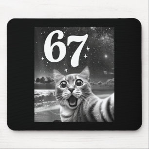 Cat Selfie With 67 Meme Funny Cats Graphic For Men Mouse Pad