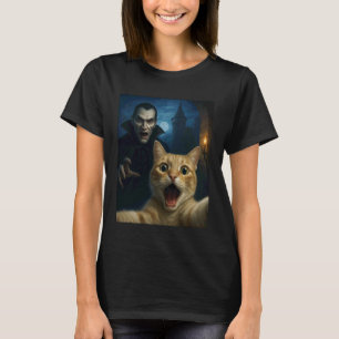 Cat Selfie with a Vampire Funny Cat T-Shirt