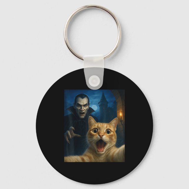 Cat Selfie With A Vamre Funny Cat  Key Ring (Front)