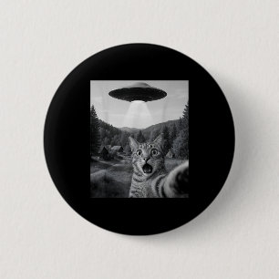 Cat Selfie With Alien Ufo Funny Cat Funny Ed Cat  6 Cm Round Badge