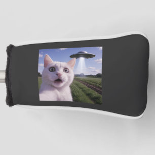 Cat Selfie With Alien Ufo Golf Head Cover