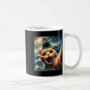 Cat Selfie With Shark Funny  Coffee Mug