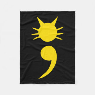 Cat Semicolon May Mental Health Awareness Month  Fleece Blanket