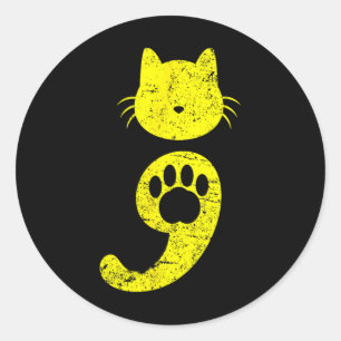 Cat Semicolon Shirt Depression Awareness - Cat Lov Classic Round Sticker