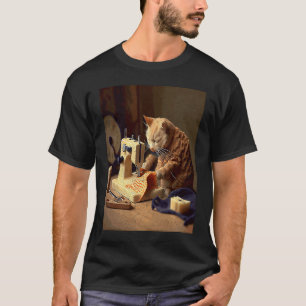Cat Sewing Mac And Cheese T-Shirt