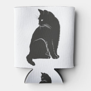 Cat Shadow Silhouette Black Animal Can Cooler