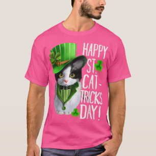 Cat Shamrock Leprechaun  Happy St Patricks Day  T-Shirt