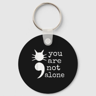 Cat Shape Semicolon Gift Suicide Prevention Awaren Key Ring