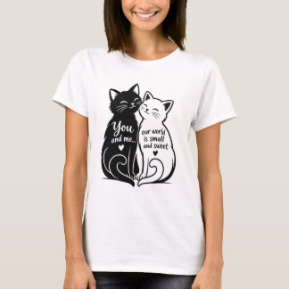 Cat-Shaped Love Story T-Shirt