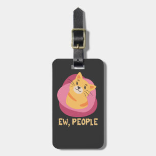 Cat shirt, black cat, cat lover T-shirt, funny cat Luggage Tag