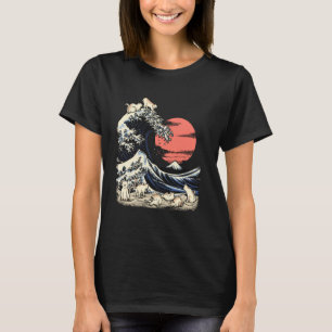 Cat Shirt Japanese Cat Kanagawa Wave Hokusai Kitte