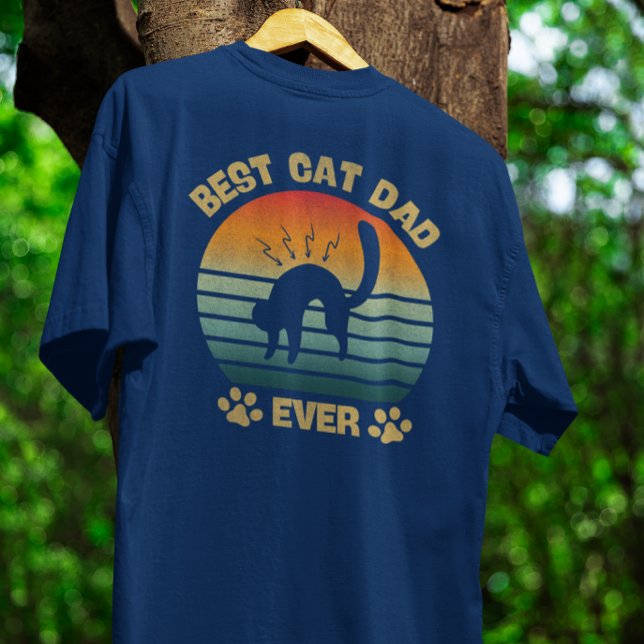 Cat-Shirt Men Best Cat Dad Ever Funny T-Shirt (Creator Uploaded)