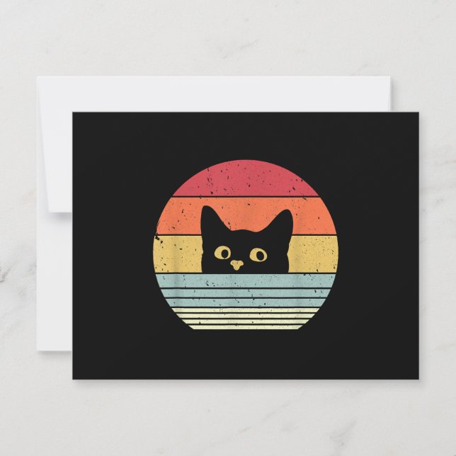 Cat Shirt. Retro Style RSVP Card (Front)
