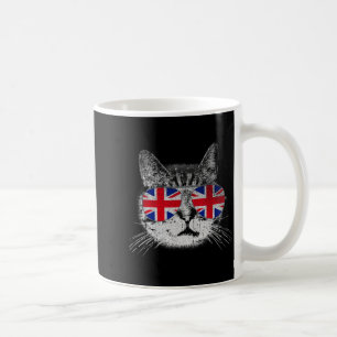 Cat Shirt Union Jack Flag Country Retro England Br Coffee Mug