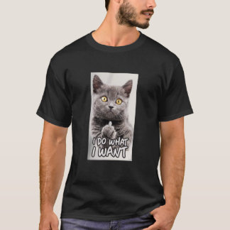 cat shows middle finger Ich mach was ich will moti T-Shirt
