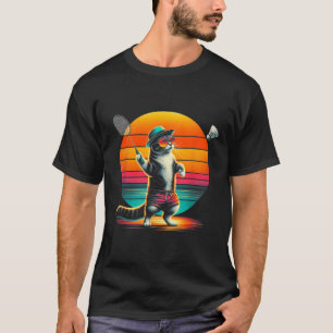 Cat Shuttle Badminton For Men Women T-Shirt