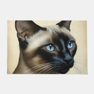 Cat Siamese Feline Art Doormat