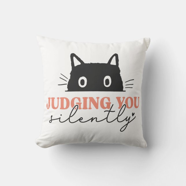 Cat Silently Judging You Cushion (Front)
