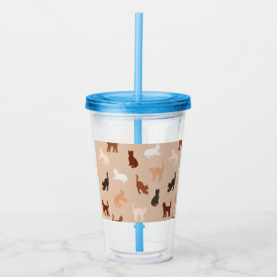 Cat silhouette acrylic tumbler