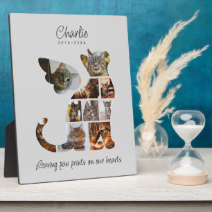 Cat Silhouette Angel Wings 10 Photo Collage Plaque