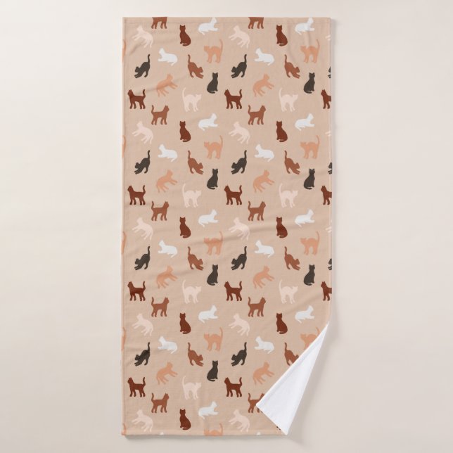 Cat silhouette bath towel (Bath Towel)
