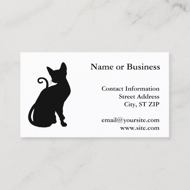 Cat Silhouette Business Card (Front)