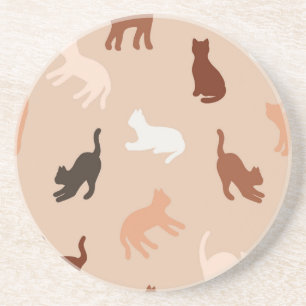 Cat silhouette coaster