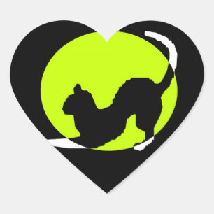 Cat Silhouette Heart Sticker