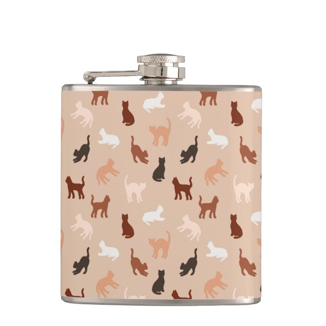 Cat silhouette hip flask (Front)