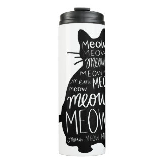 Cat Silhouette Meow Thermal Tumbler