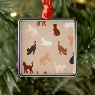 Cat silhouette metal tree decoration