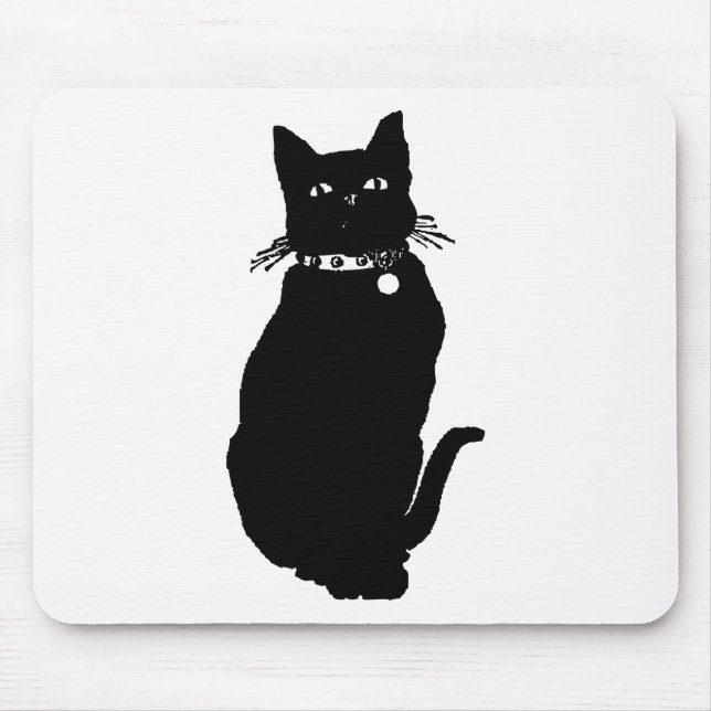 Cat Silhouette Mouse Pad (Front)