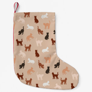 Cat silhouette small christmas stocking