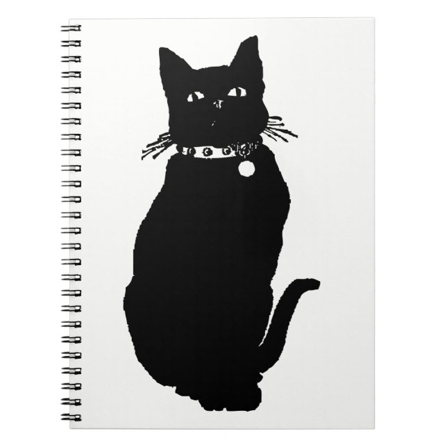 Cat Silhouette Spiral Notebook (Front)