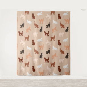 Cat silhouette tapestry