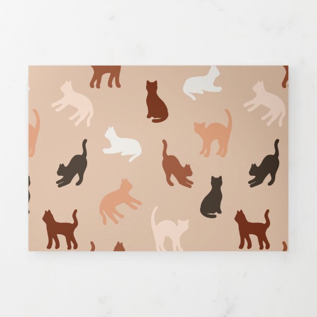 Cat silhouette Tri-Fold invitation (Cover)