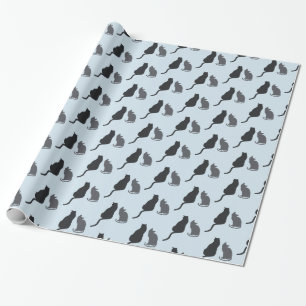 Cat silhouette wrapping paper